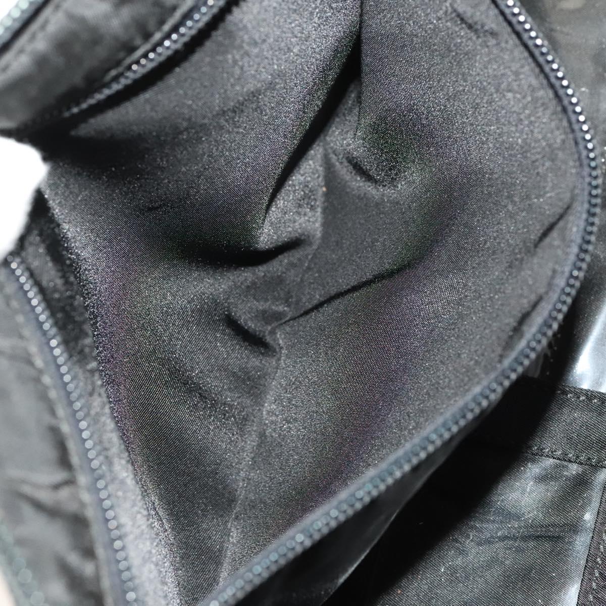 PRADA Hand Bag Nylon Black Silver Auth bs25910