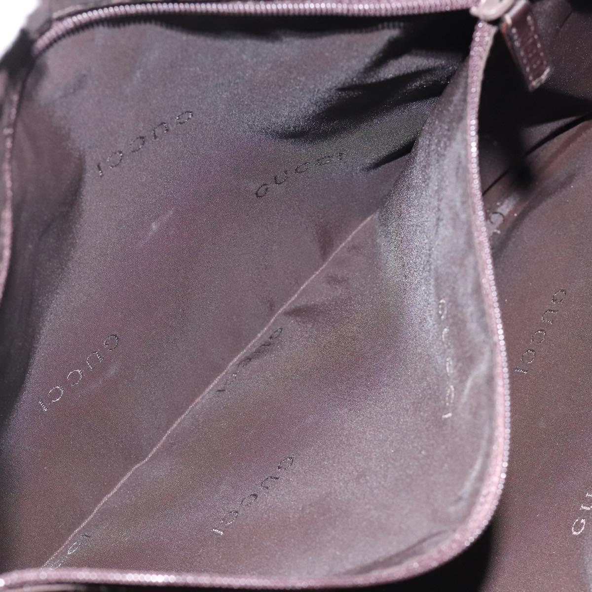 GUCCI Shoulder Bag Leather Brown Silver 001 1206 Auth bs25922