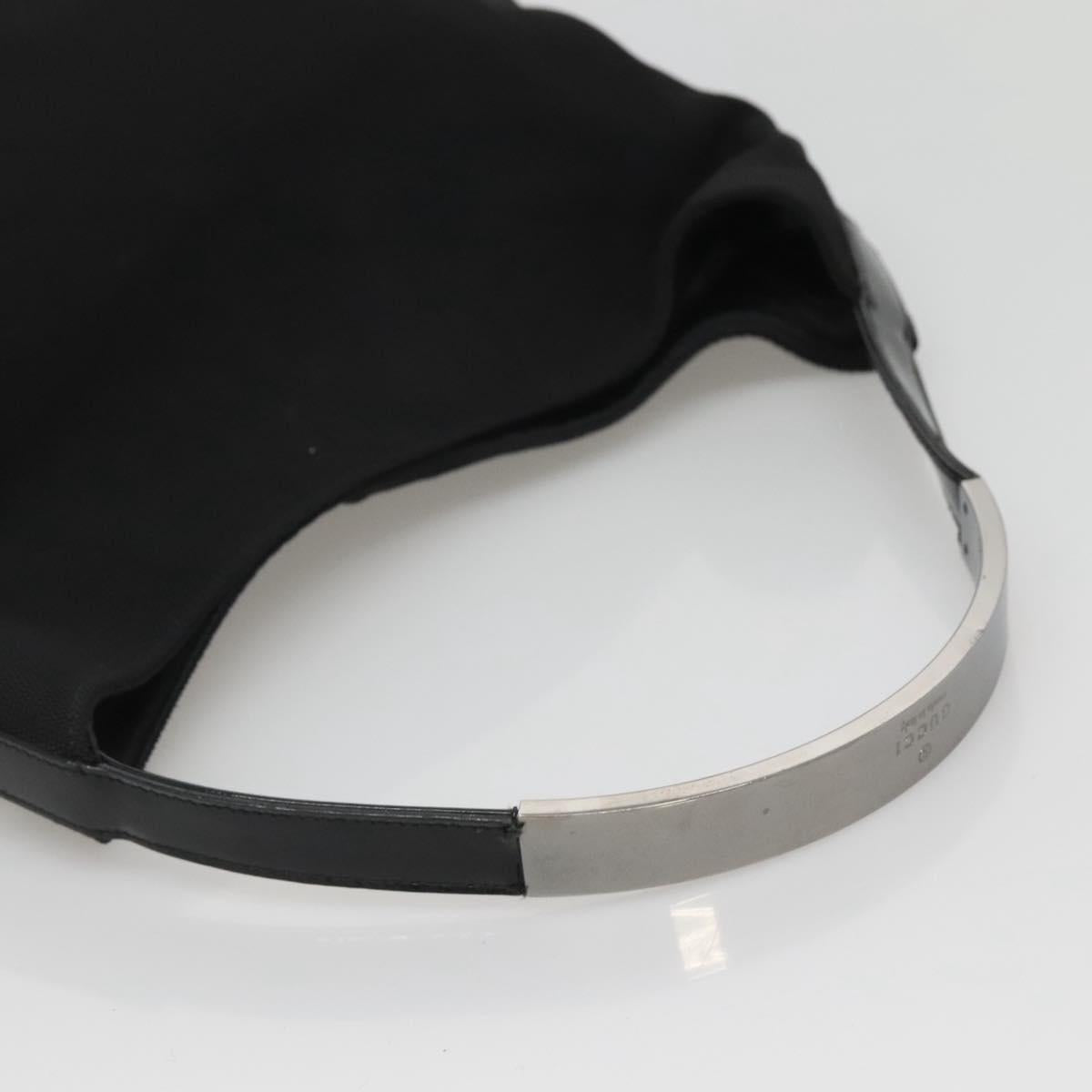 GUCCI Shoulder Bag Nylon Metal Black Silver 001 3298 Auth bs25925