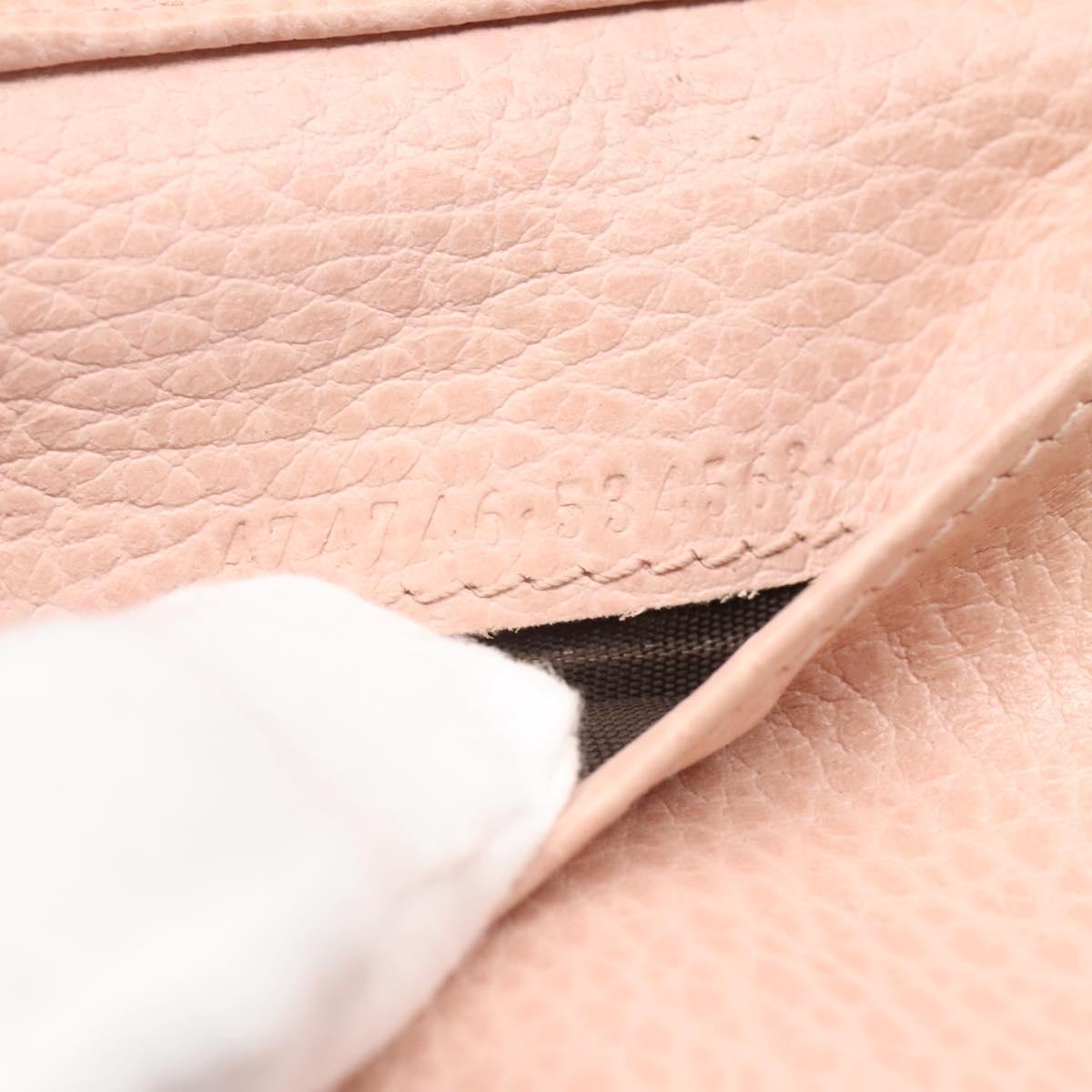 GUCCI Trifold Wallet Leather Pink Gold 474746 Auth bs25927