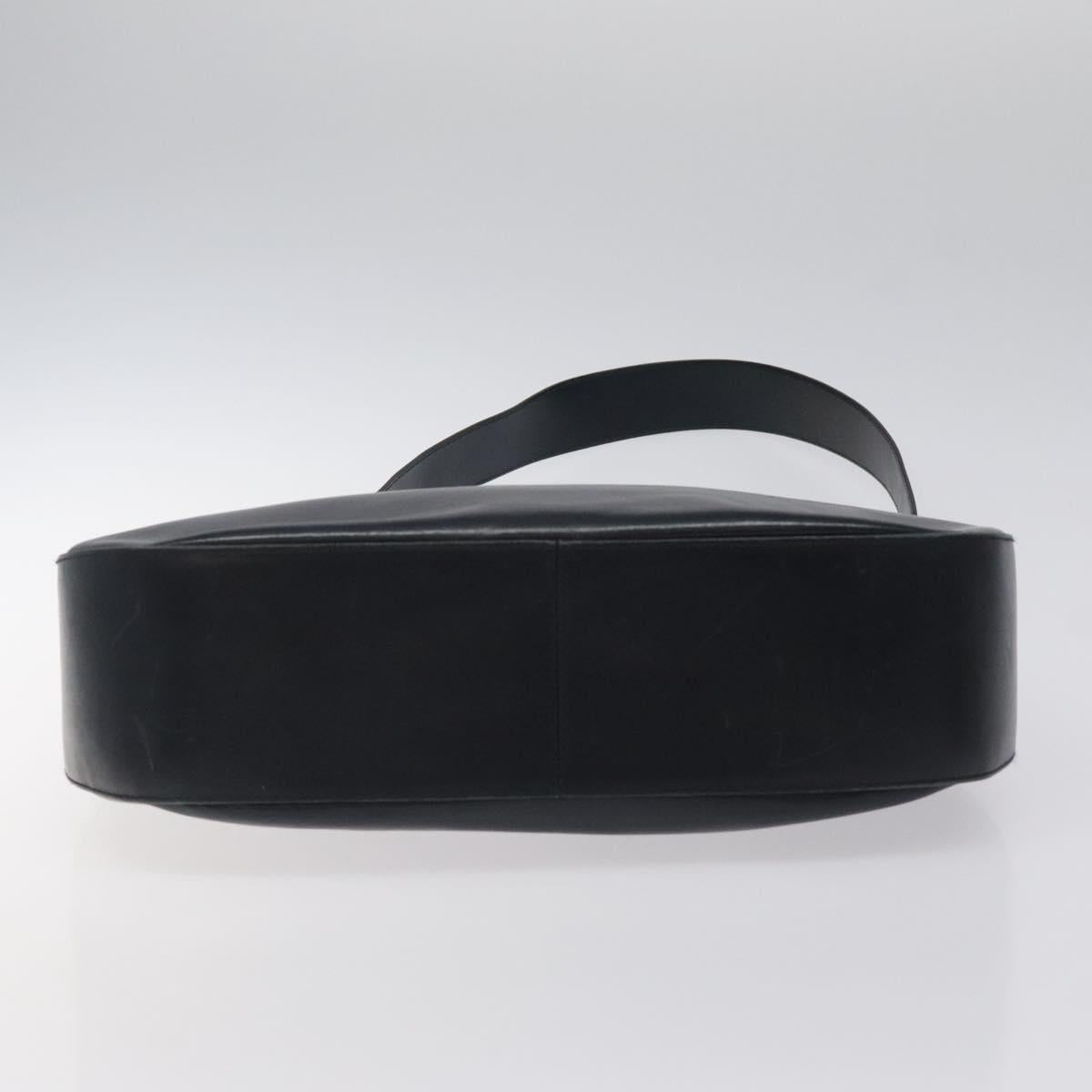 Salvatore Ferragamo Shoulder Bag Leather Black Gold Auth bs25932