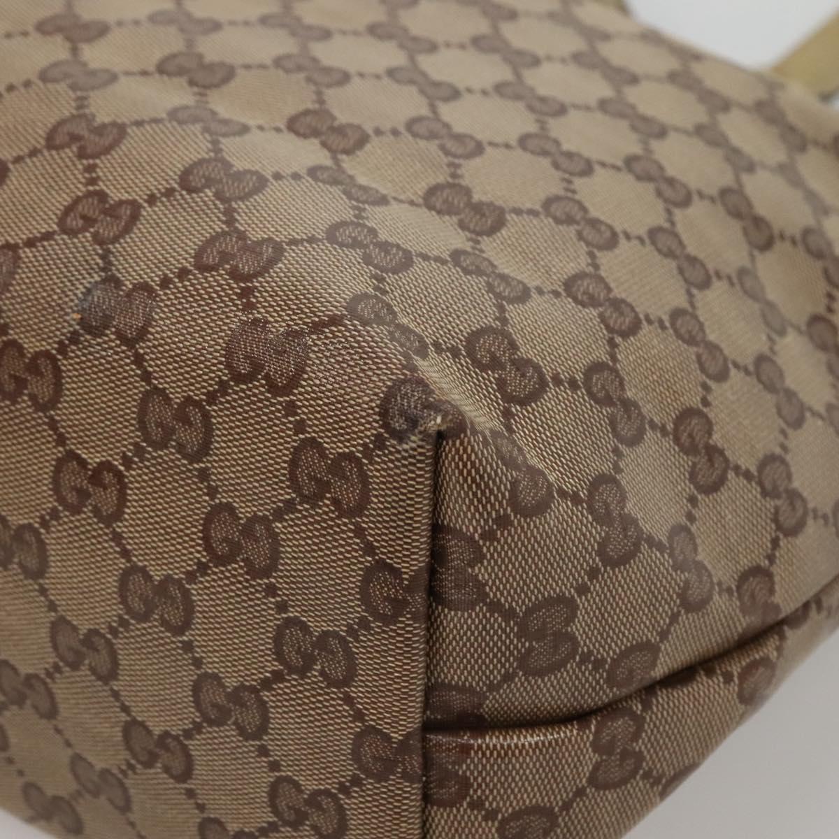 GUCCI GG Crystal Tote Bag Coated Canvas Beige Gold 189896 Auth bs25939