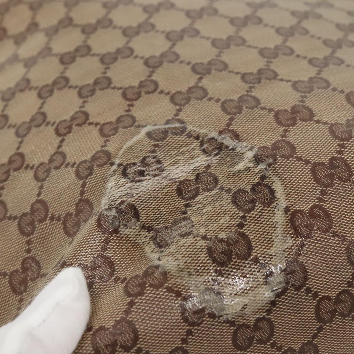 GUCCI GG Crystal Tote Bag Coated Canvas Beige Gold 189896 Auth bs25939