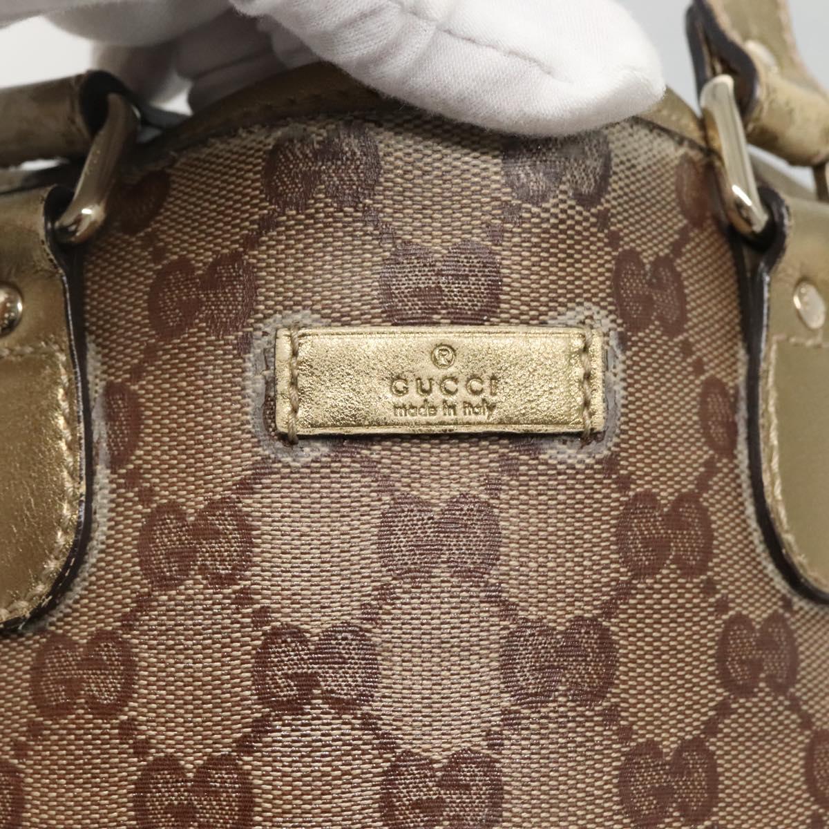 GUCCI GG Crystal Tote Bag Coated Canvas Beige Gold 189896 Auth bs25939