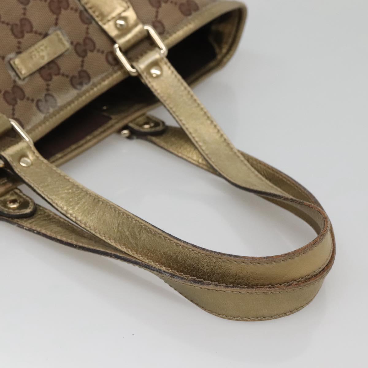 GUCCI GG Crystal Tote Bag Coated Canvas Beige Gold 189896 Auth bs25939