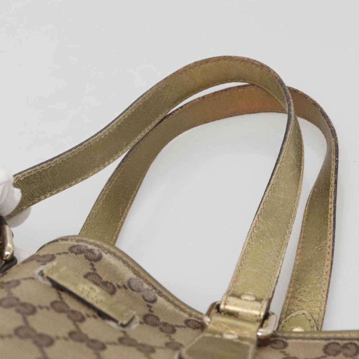 GUCCI GG Crystal Tote Bag Coated Canvas Beige Gold 189896 Auth bs25939