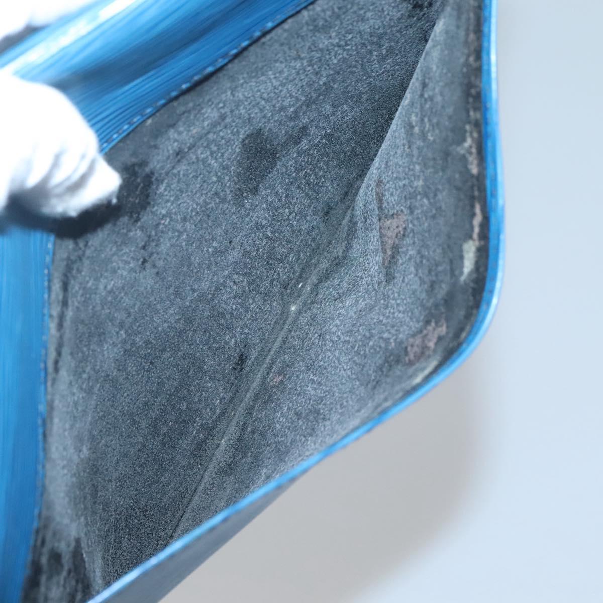 LOUIS VUITTON Epi Montaigne 27 Clutch Bag Blue M52655 LV Auth bs25949