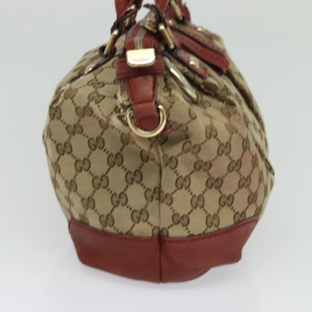 GUCCI GG Canvas Shoulder Bag 2way Beige Gold 247902 Auth bs25957