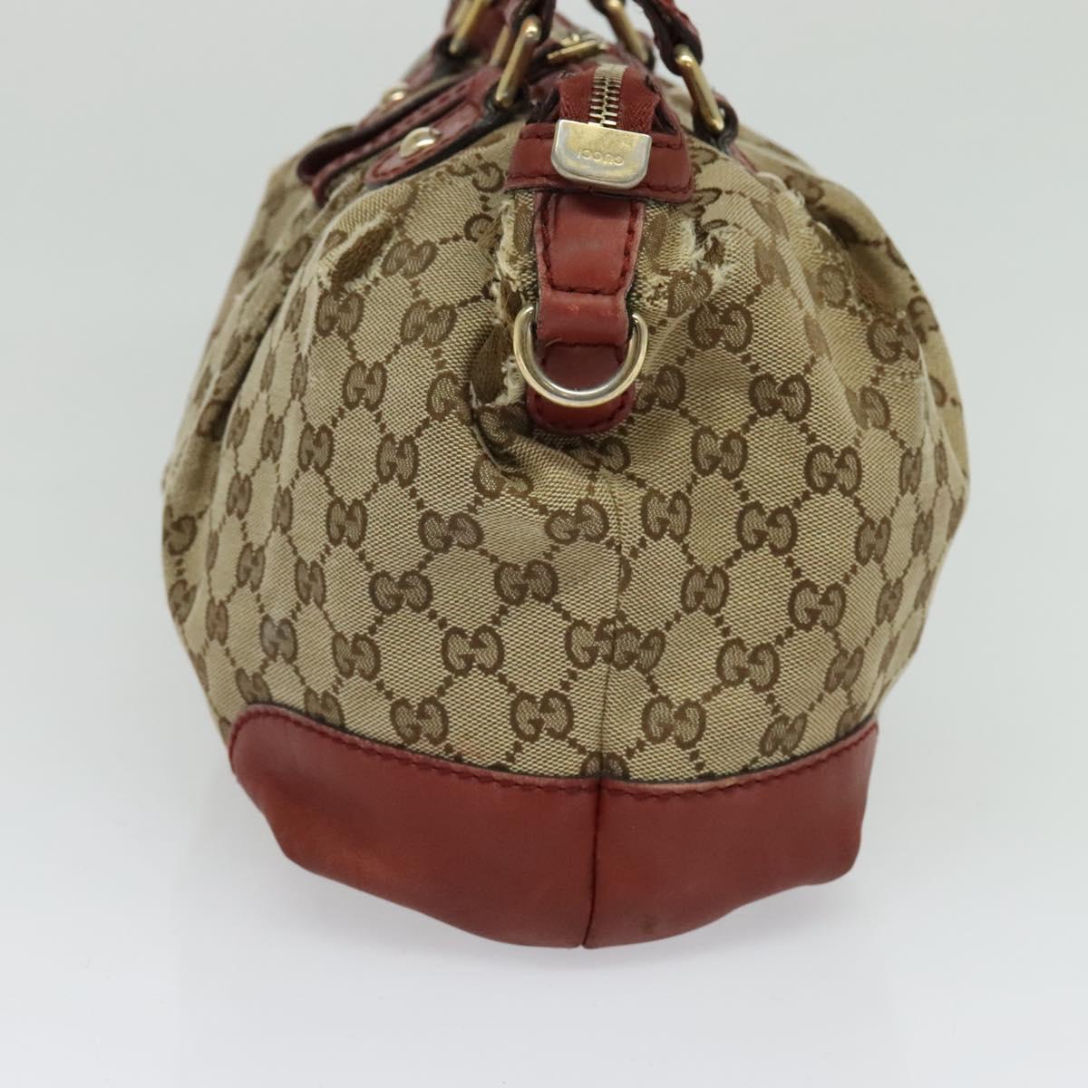 GUCCI GG Canvas Shoulder Bag 2way Beige Gold 247902 Auth bs25957