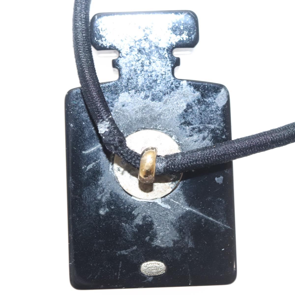 CHANEL Card Case Satin Metal 3Set Black Yellow CC Auth bs25964