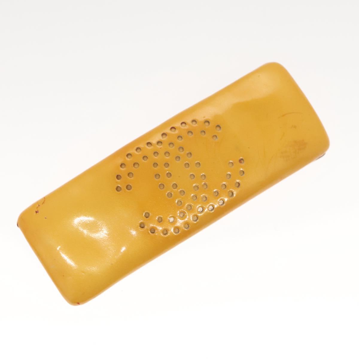 CHANEL Card Case Satin Metal 3Set Black Yellow CC Auth bs25964