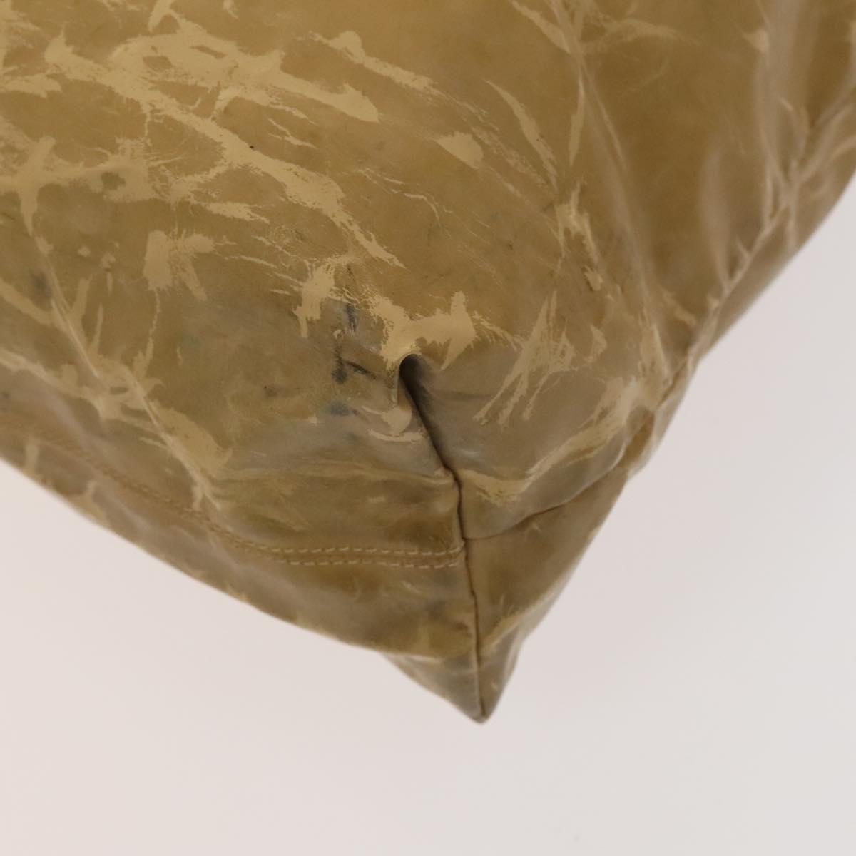 CHANEL Shoulder Bag Enamel Beige CC Auth bs25966