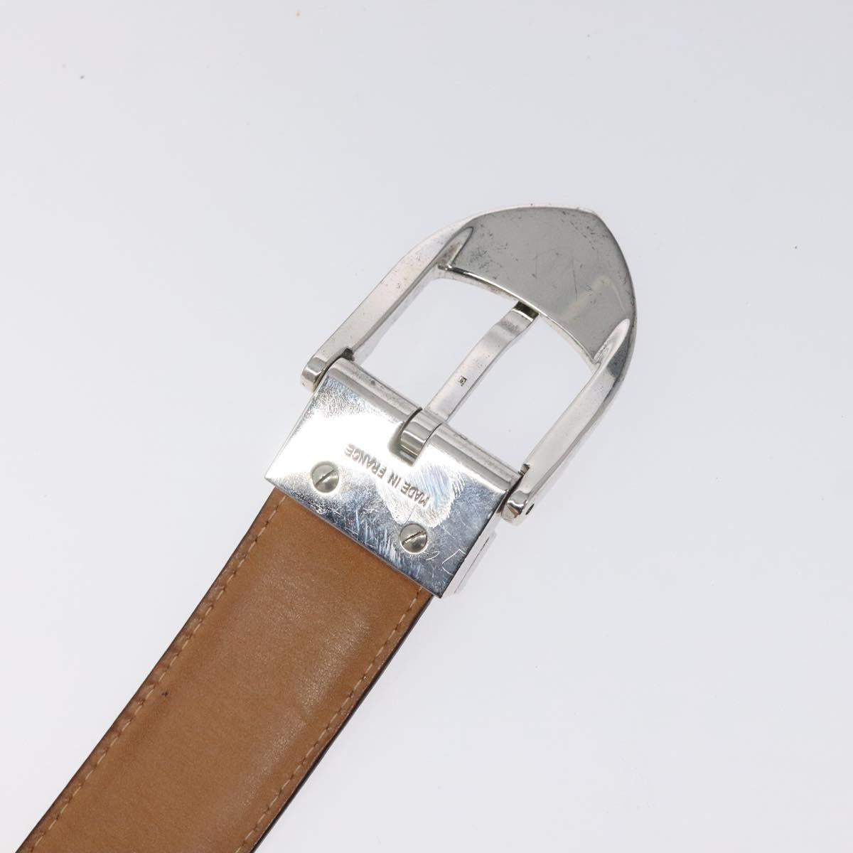 LOUIS VUITTON Belt Leather 2Set Black Brown LV Auth bs25969