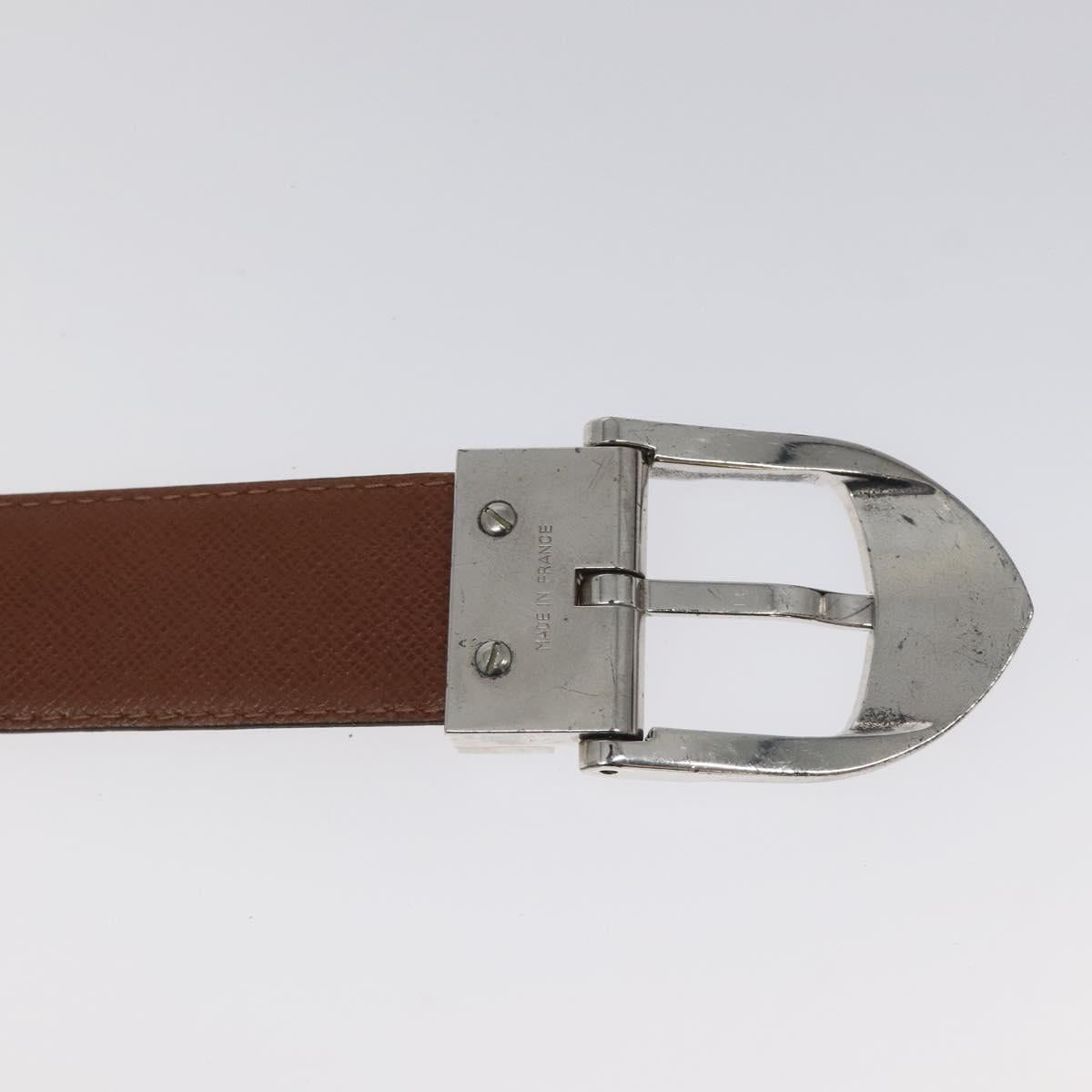 LOUIS VUITTON Belt Leather 2Set Black Brown LV Auth bs25969