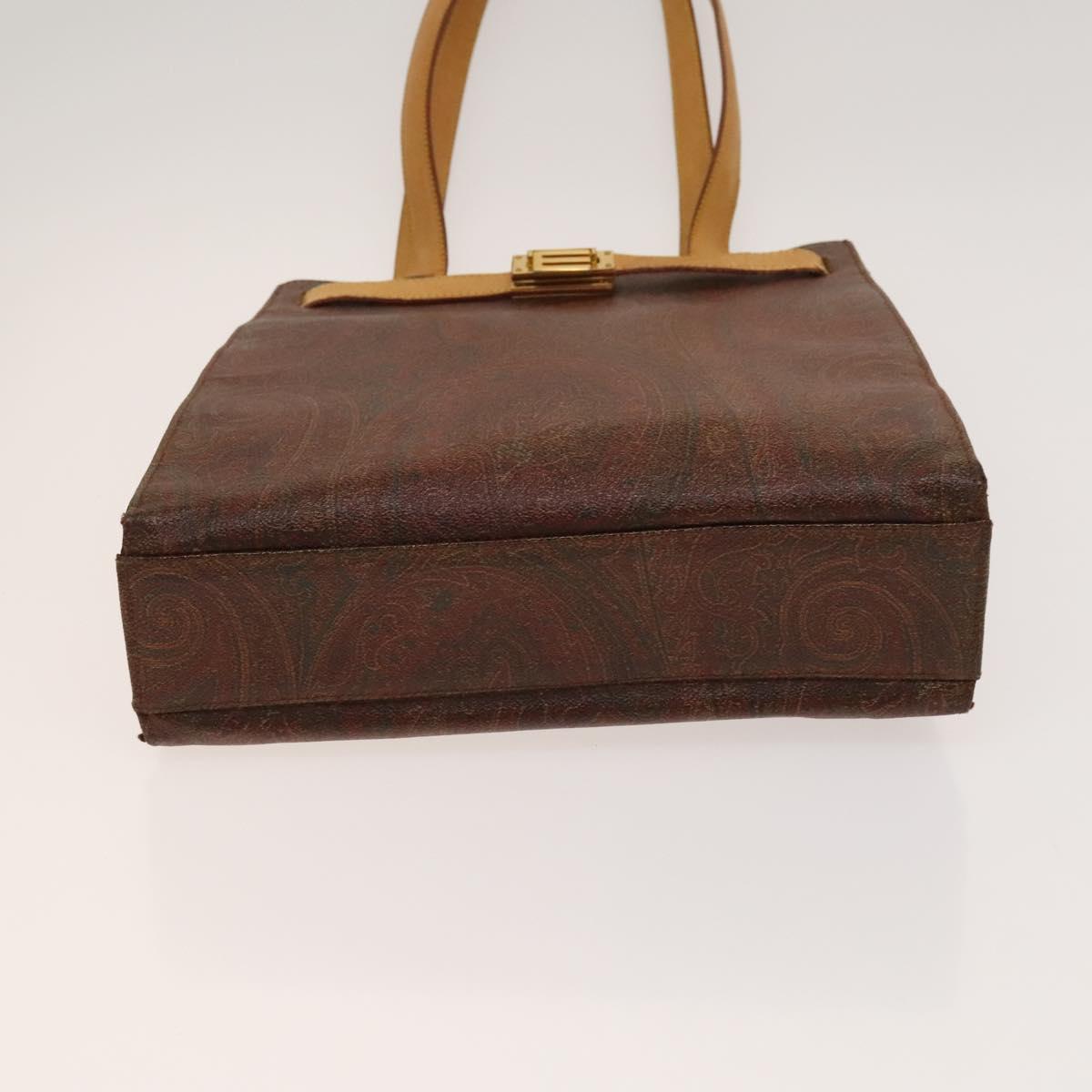 ETRO Hand Bag PVC Nylon 4Set Brown Black Auth bs25971