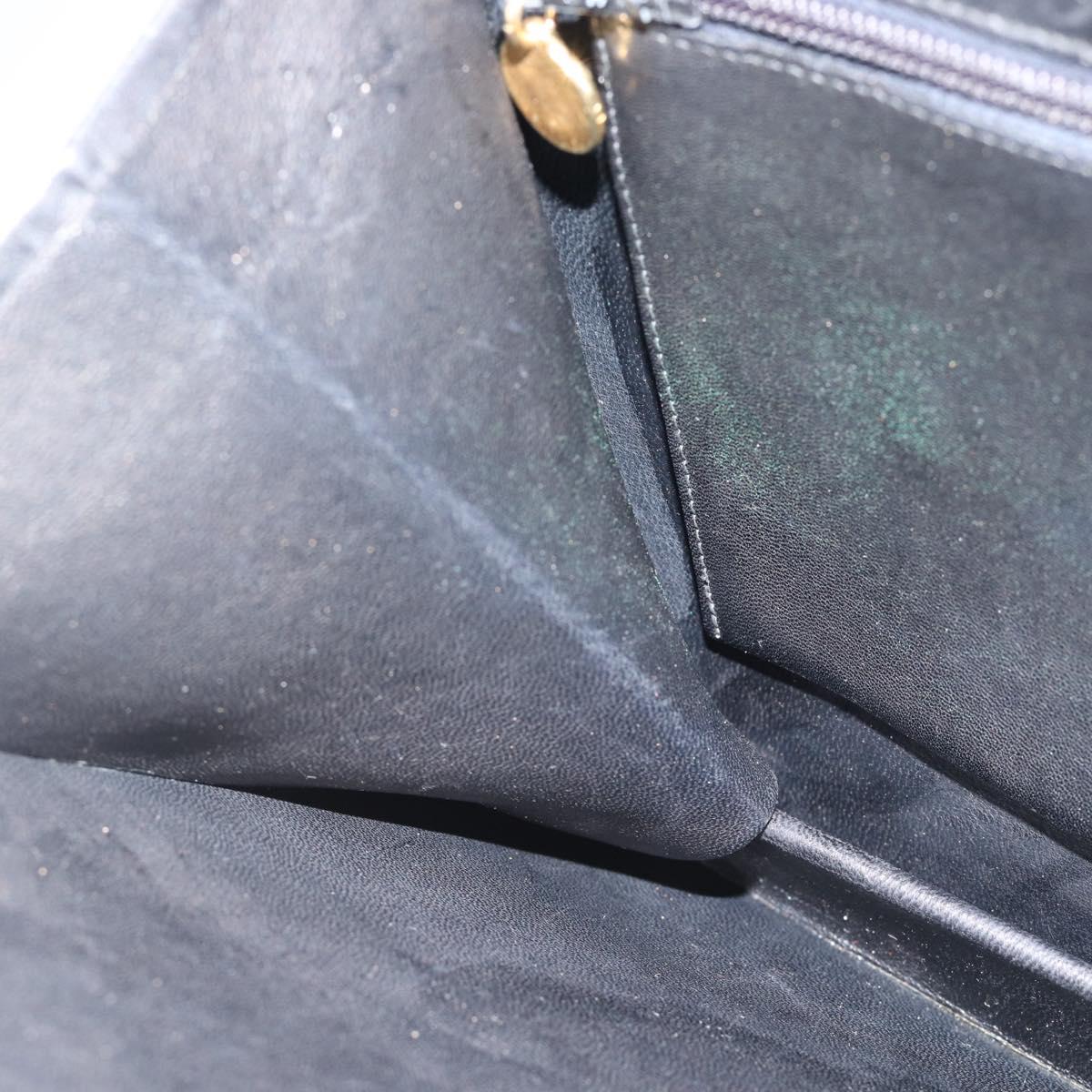CHANEL COCO Mark Hand Bag Leather Black Gold CC Auth bs25980