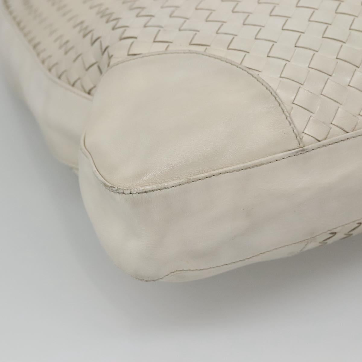 BOTTEGA VENETA INTRECCIATO Tote Bag Leather White Auth bs25990