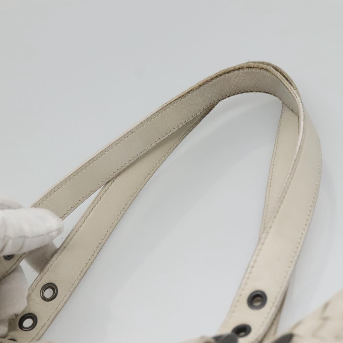 BOTTEGA VENETA INTRECCIATO Tote Bag Leather White Auth bs25990