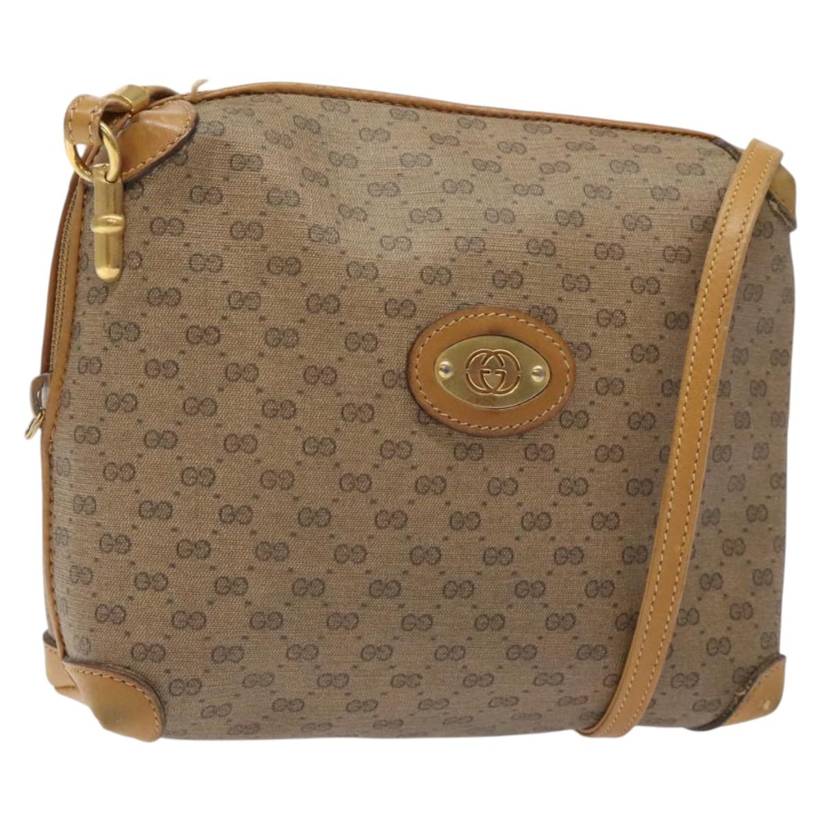GUCCI Micro GG Supreme Shoulder Bag PVC Beige Gold 007 115 4916 Auth bs25996