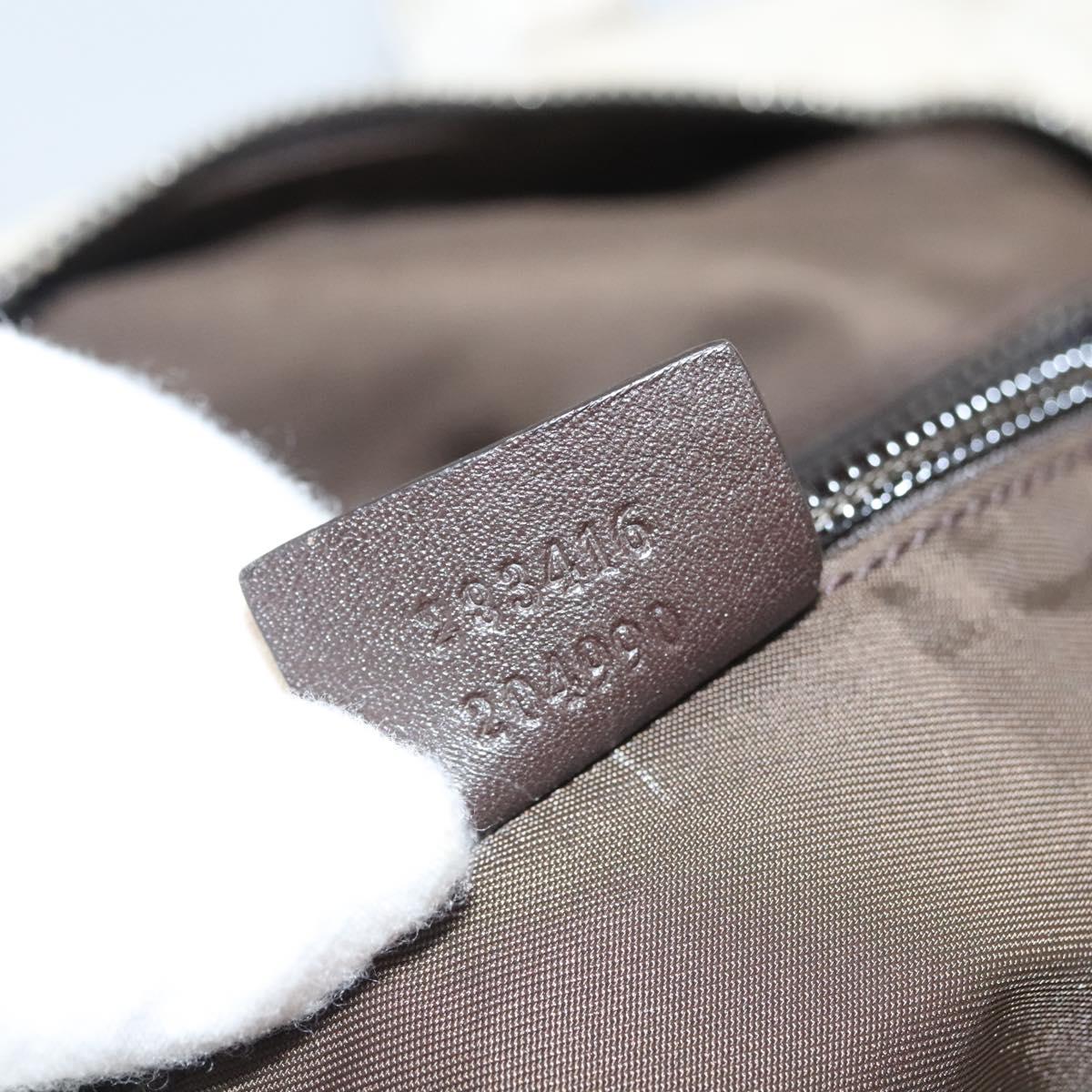 GUCCI GG Canvas Tote Bag Beige Silver 283416 Auth bs25999