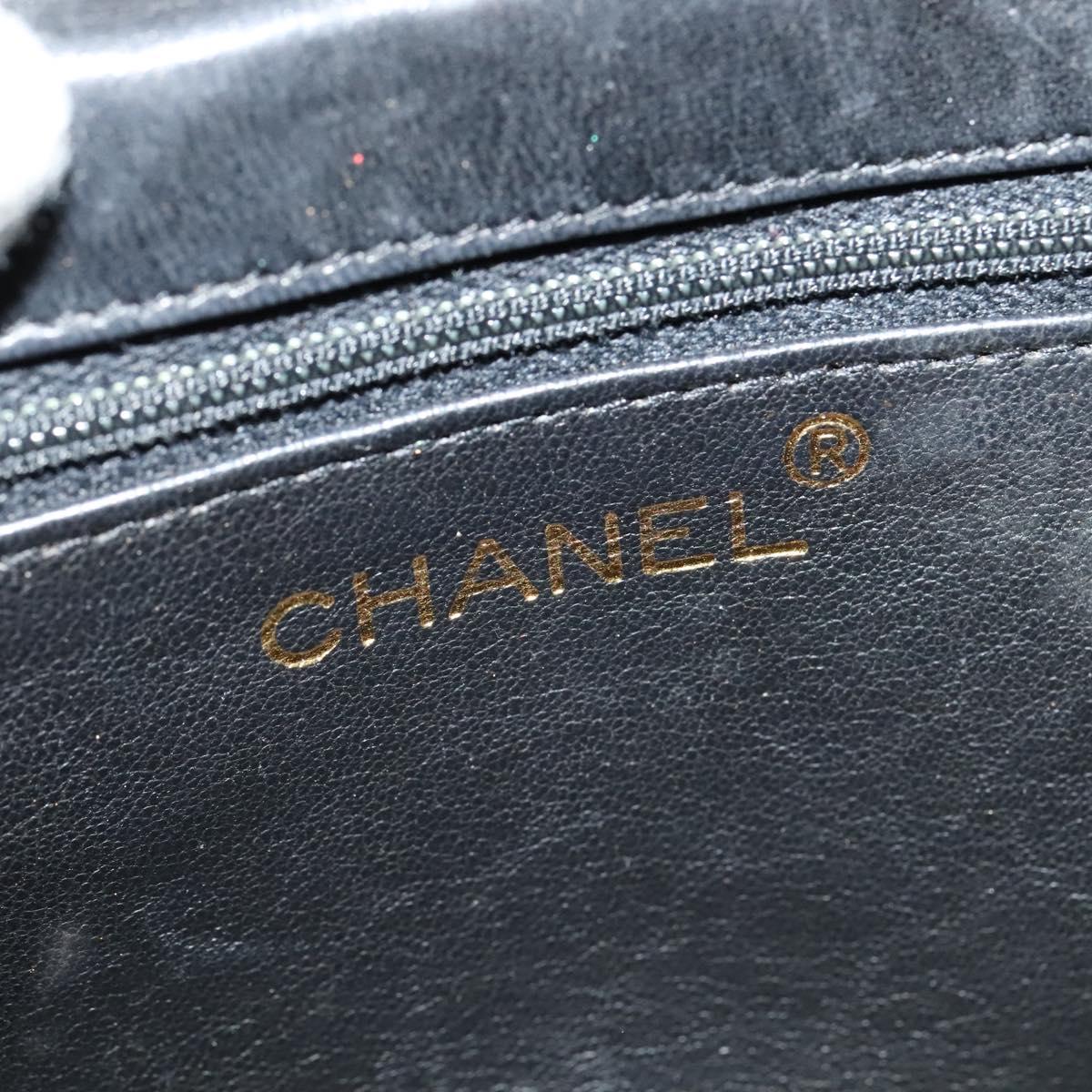 CHANEL Matelasse Camellia Chain Shoulder Bag Velor Black Gold CC Auth bs26015
