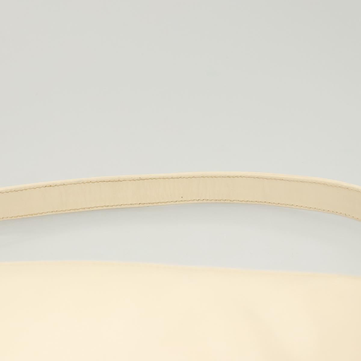 PRADA Shoulder Bag Enamel White Silver Auth bs26021