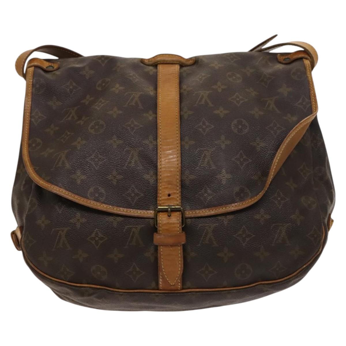 LOUIS VUITTON Monogram Saumur 35 Shoulder Bag M42254 LV Auth bs26029