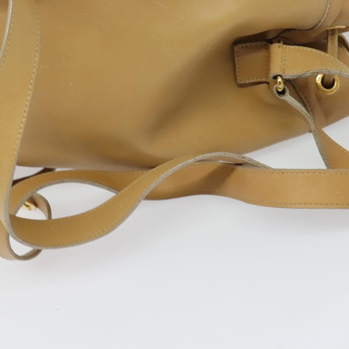 GUCCI Bamboo Backpack Leather Beige Gold 003 2855 0043 0 Auth bs26085