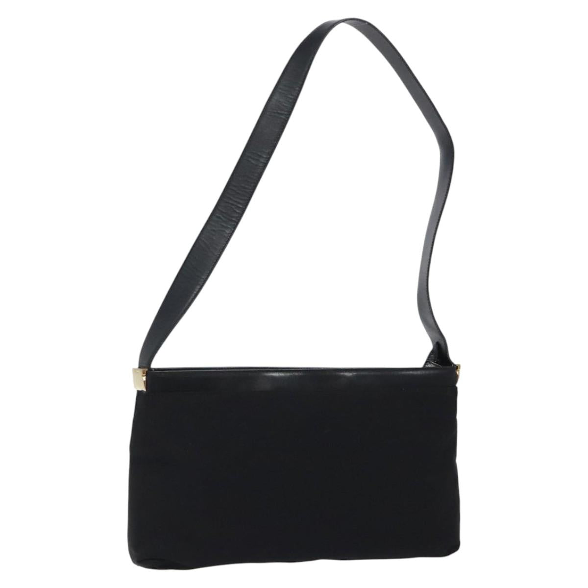 Salvatore Ferragamo Shoulder Bag Canvas Black Gold Auth bs26089