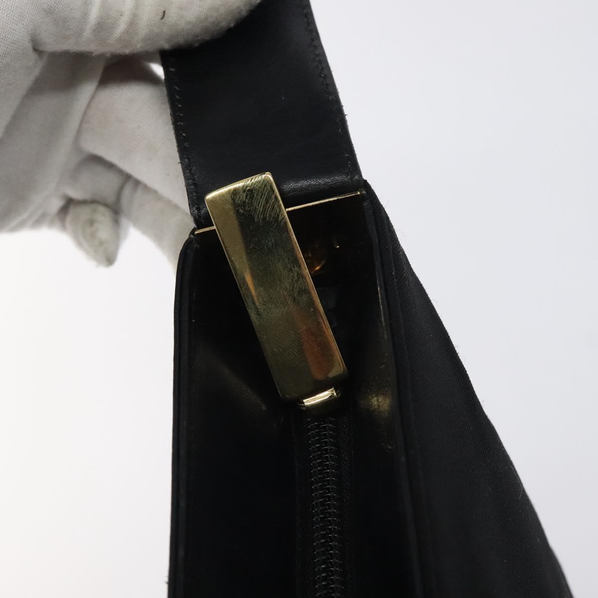 Salvatore Ferragamo Shoulder Bag Canvas Black Gold Auth bs26089