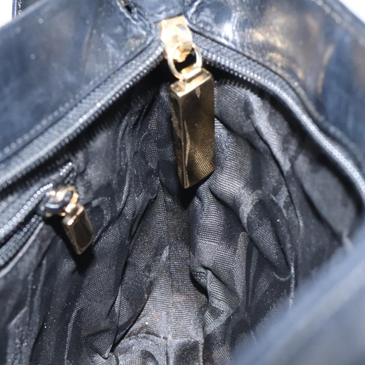 Salvatore Ferragamo Shoulder Bag Canvas Black Gold Auth bs26089