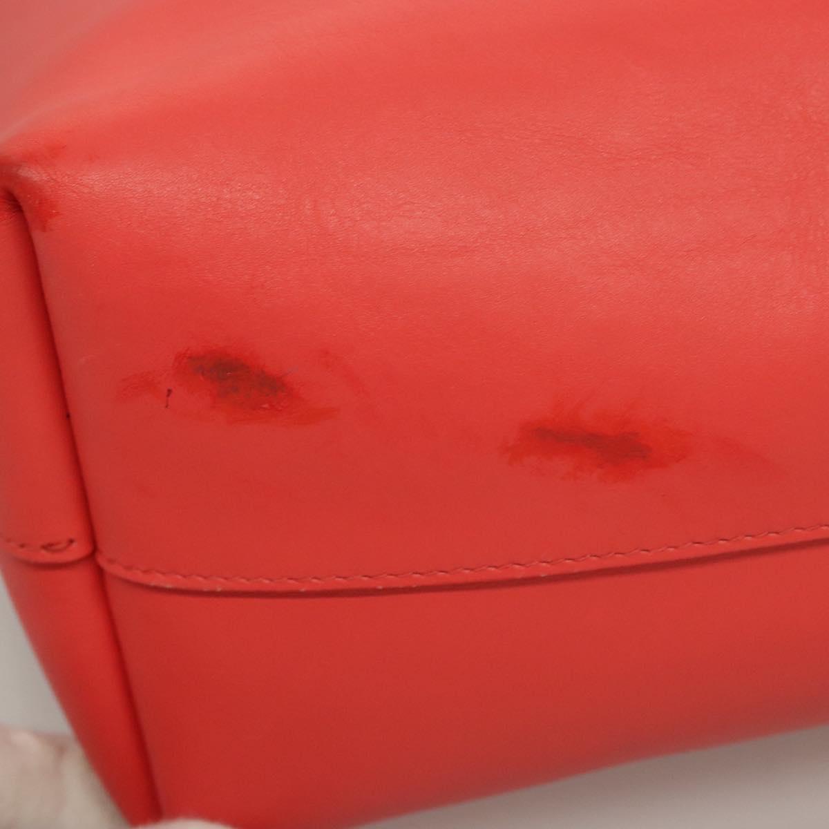 BOTTEGA VENETA Tote Bag Leather Orange Gold Silver Auth bs26109