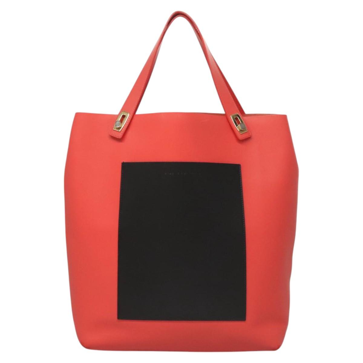 BOTTEGA VENETA Tote Bag Leather Orange Gold Silver Auth bs26109