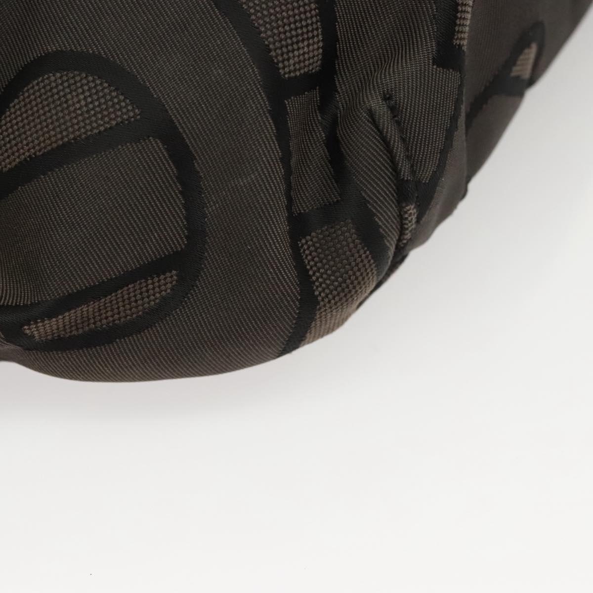 BURBERRY Waist Bag Canvas Gray Silver Auth bs26111