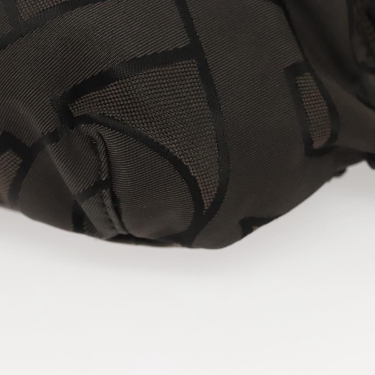 BURBERRY Waist Bag Canvas Gray Silver Auth bs26111