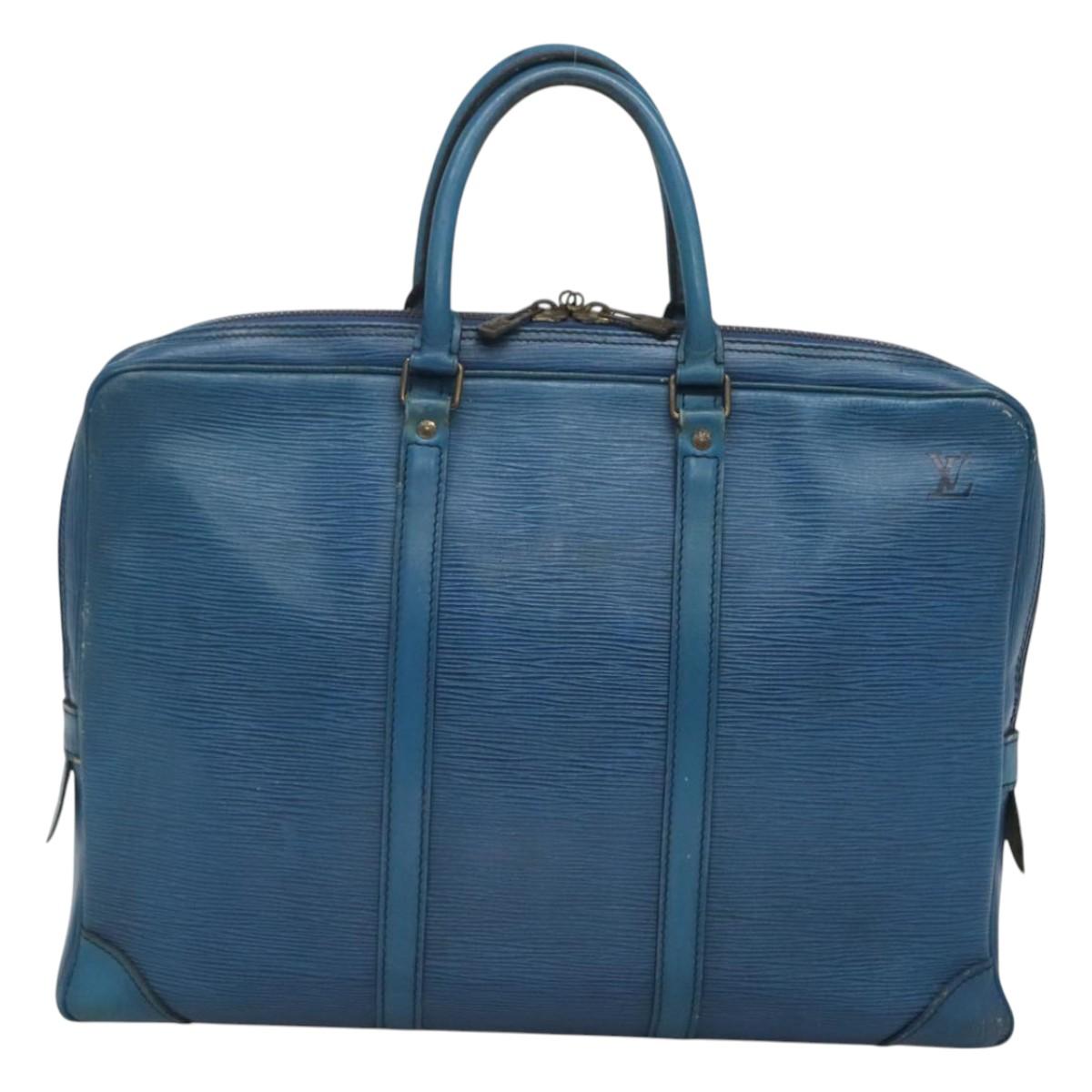 LOUIS VUITTON Epi Porte Documents Voyage Business Bag Blue M54475 Auth bs26141