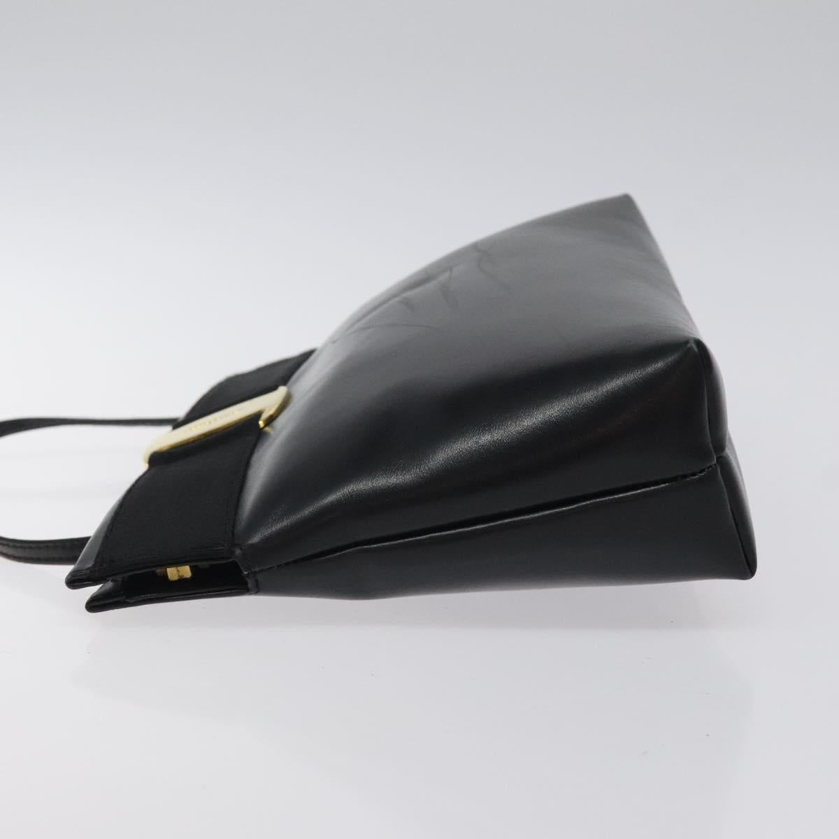 Salvatore Ferragamo Vala Shoulder Bag Leather Black Gold Auth bs26159