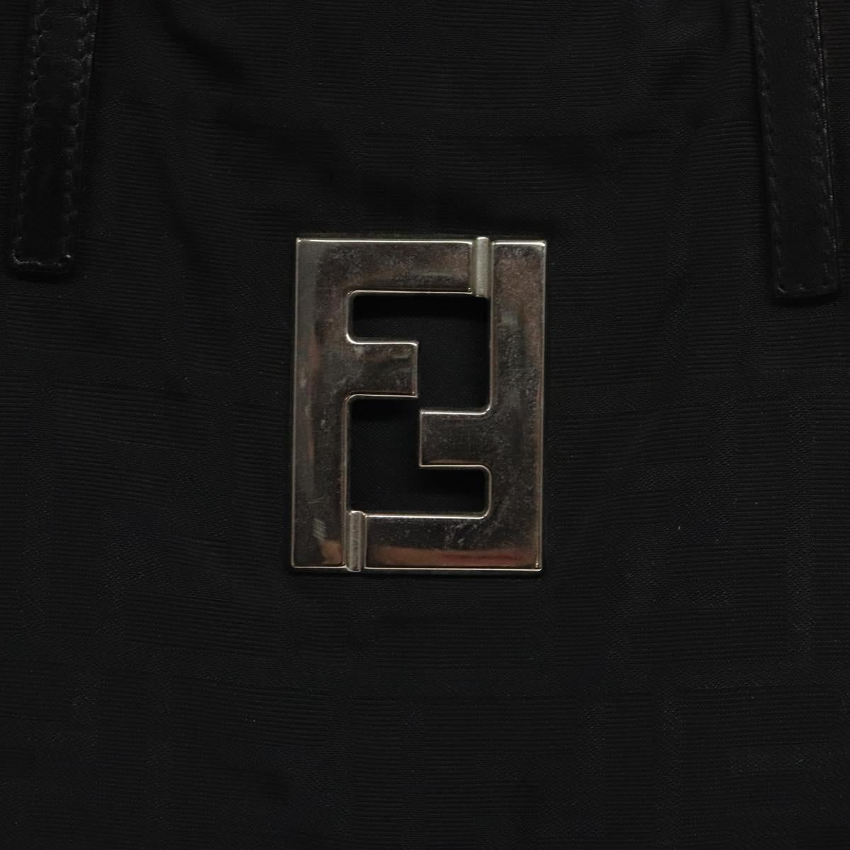 FENDI Zucca Canvas Hand Bag Black Auth bs26161