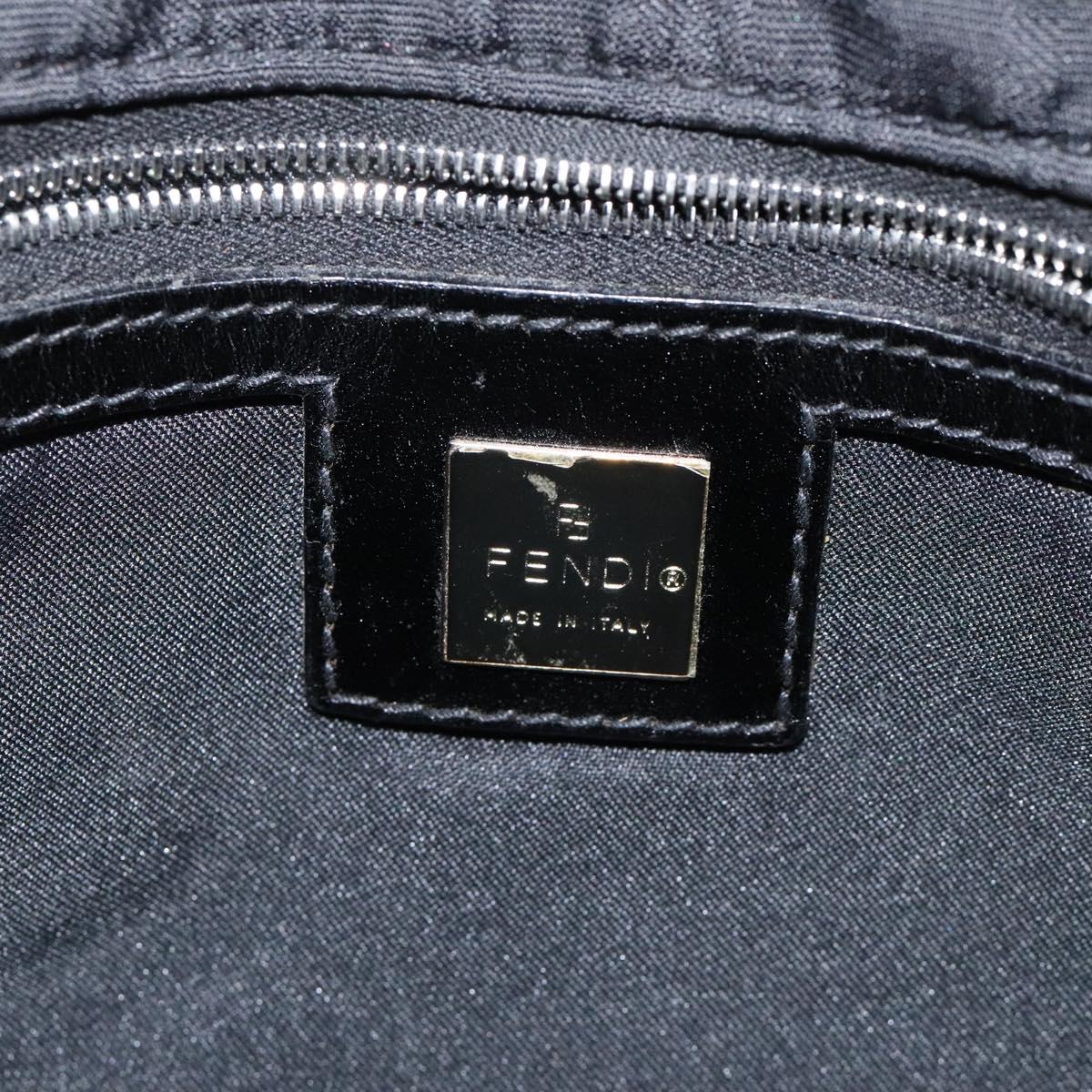 FENDI Zucca Canvas Hand Bag Black Auth bs26161
