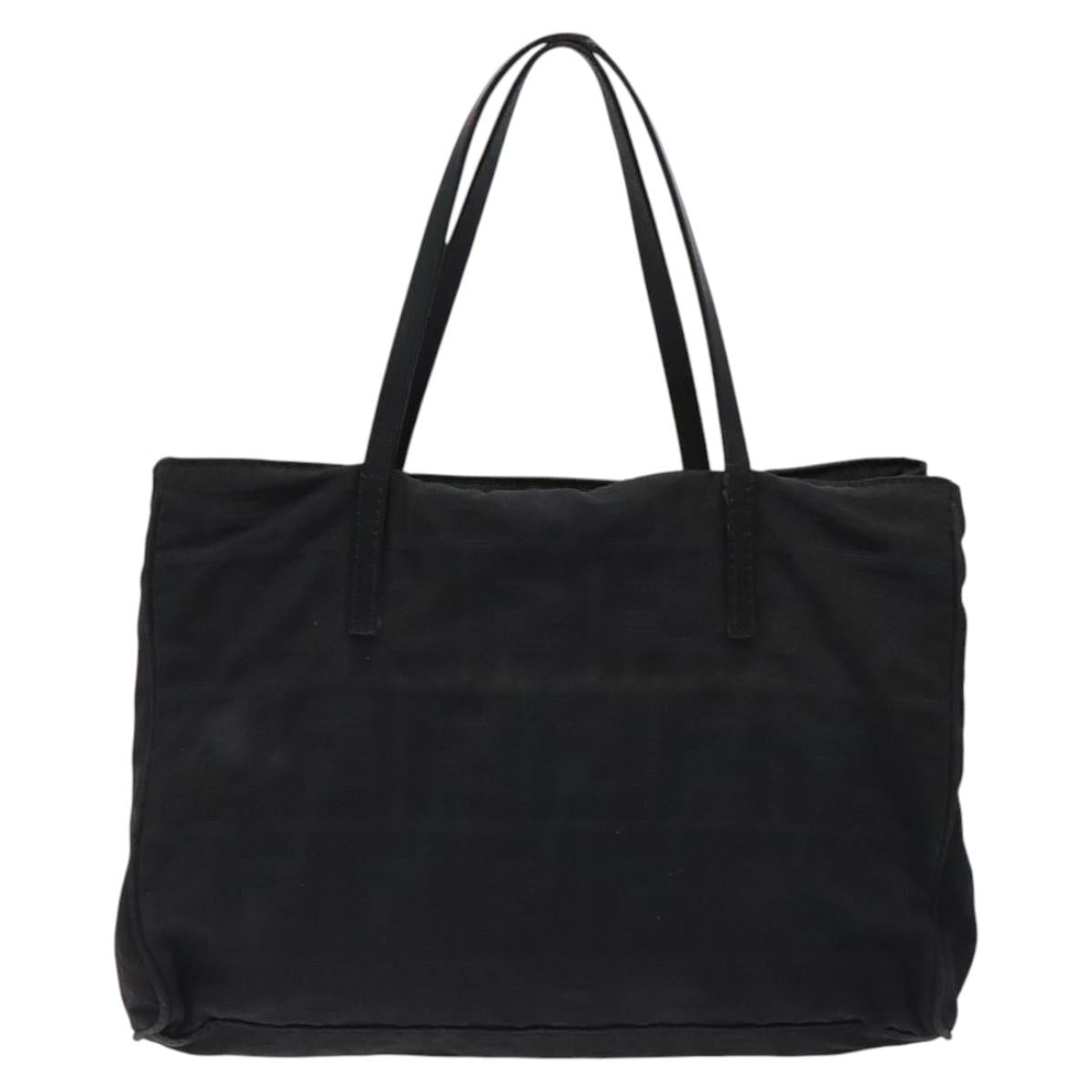 FENDI Zucca Canvas Hand Bag Black Auth bs26161