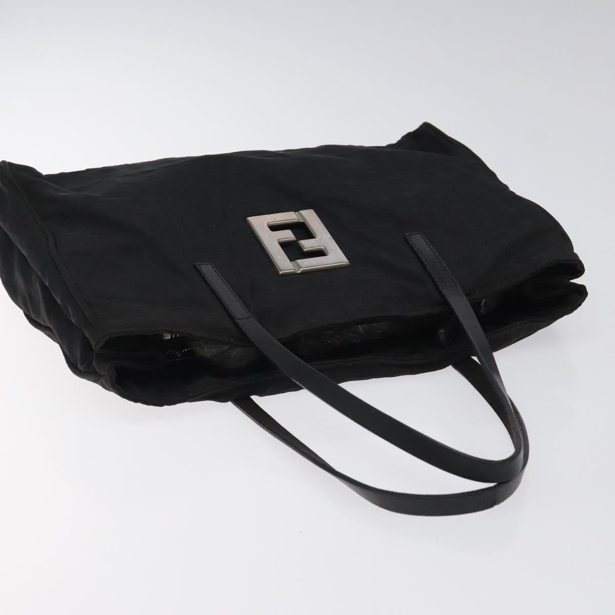 FENDI Zucca Canvas Hand Bag Black Auth bs26161