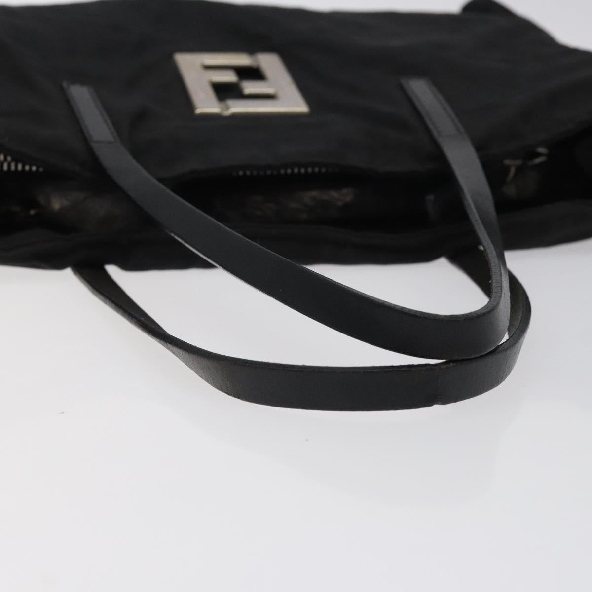 FENDI Zucca Canvas Hand Bag Black Auth bs26161