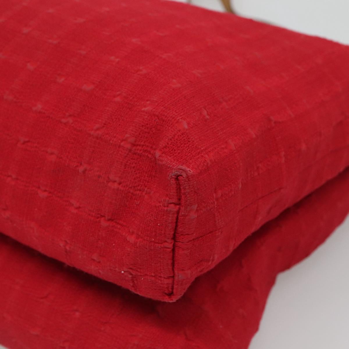 HERMES Amedaba Cabas Do Shoulder Bag Canvas Red Auth bs26182