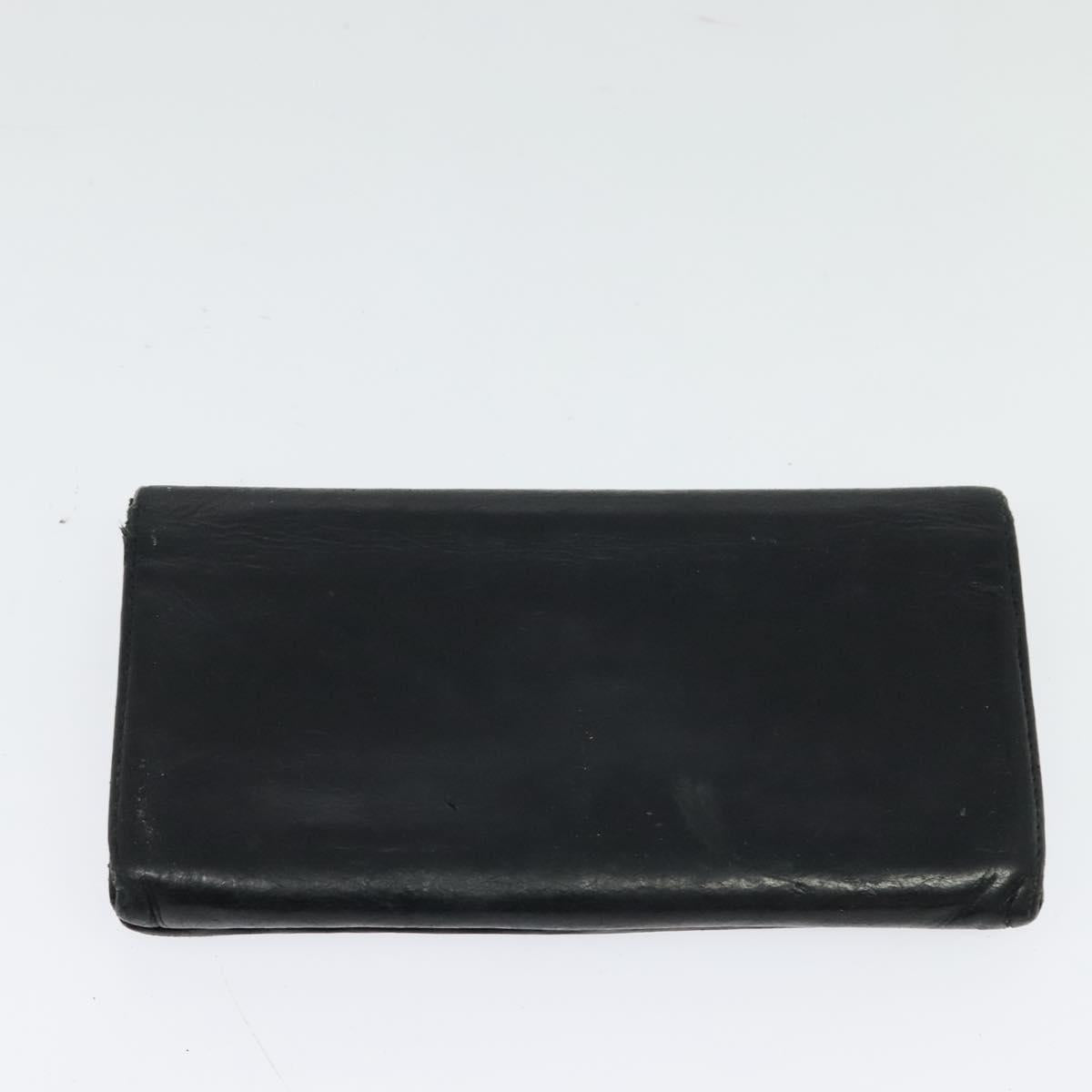 BALENCIAGA Wallet Leather 3Set Black Silver blue Auth bs26196