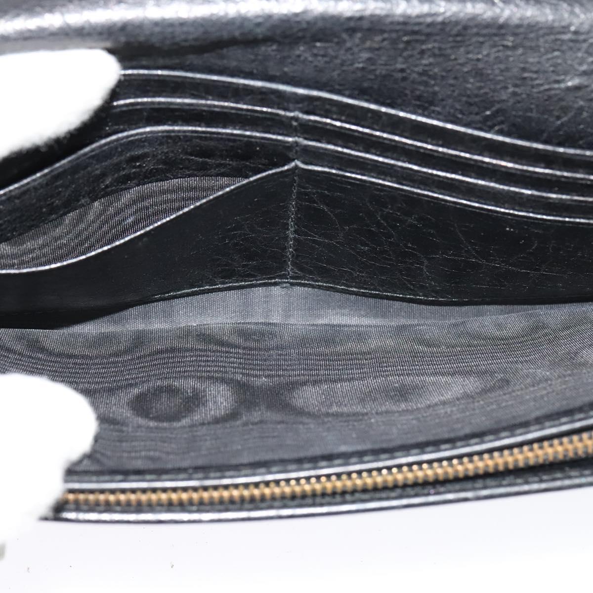 BALENCIAGA Wallet Leather 3Set Black Silver blue Auth bs26196