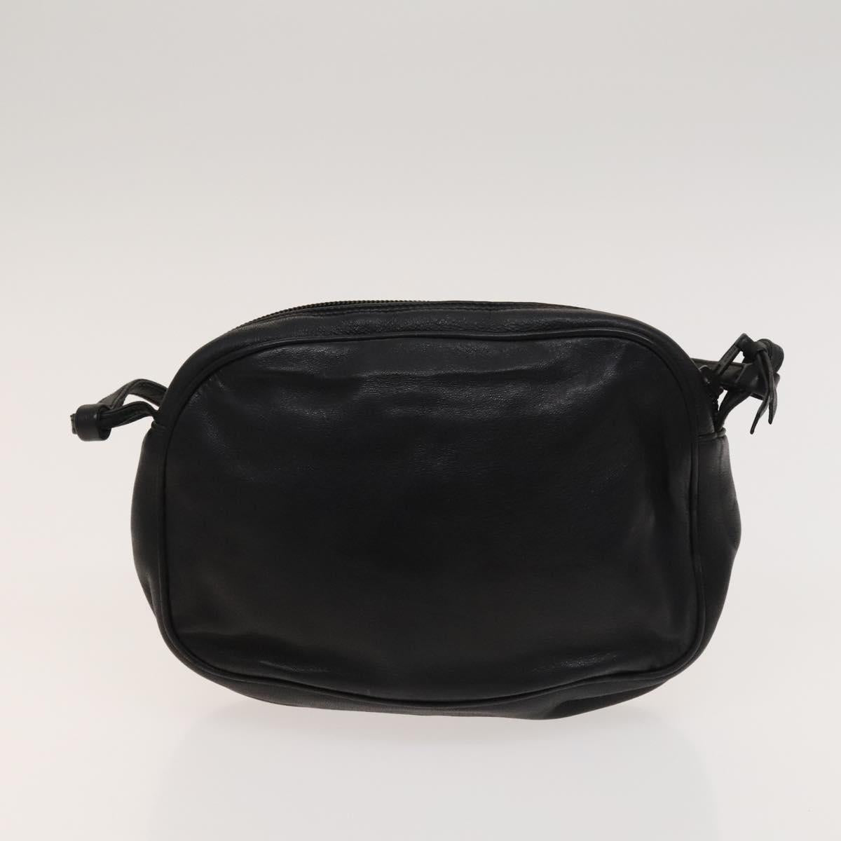 BALLY Shoulder Bag Leather Canvas 3Set Beige Black Auth bs26202