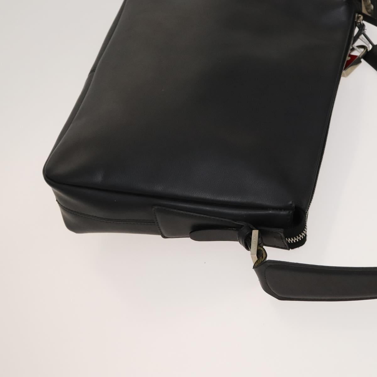 BALLY Shoulder Bag Leather Canvas 3Set Beige Black Auth bs26202