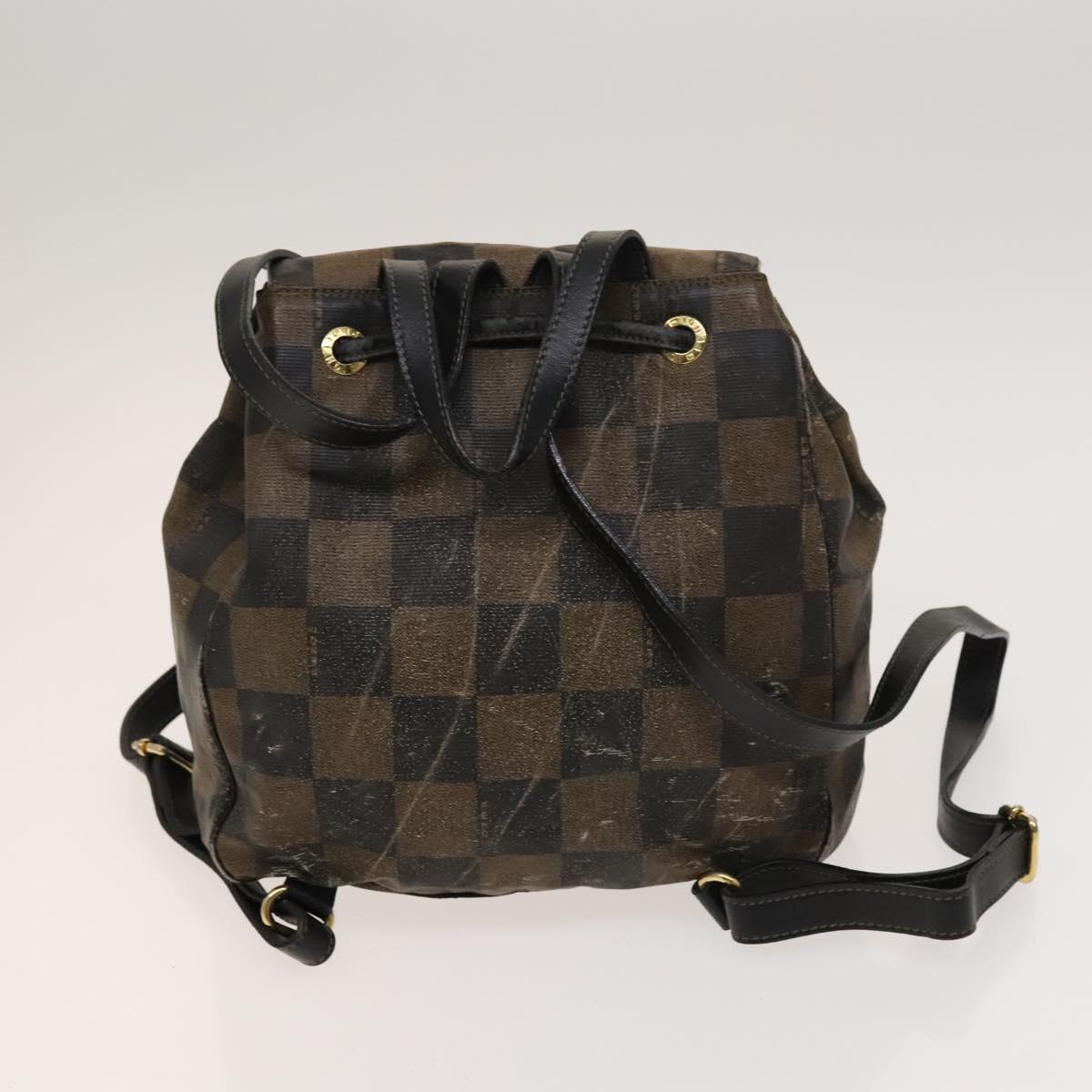 FENDI Pecan Bag PVC 3 Set Brown Black Auth bs26207