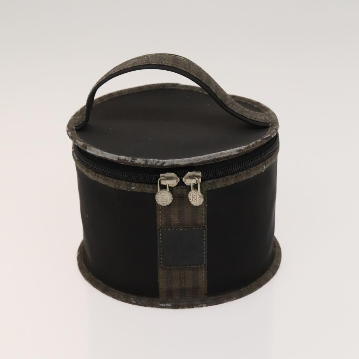 FENDI Pecan Bag PVC 3 Set Brown Black Auth bs26207