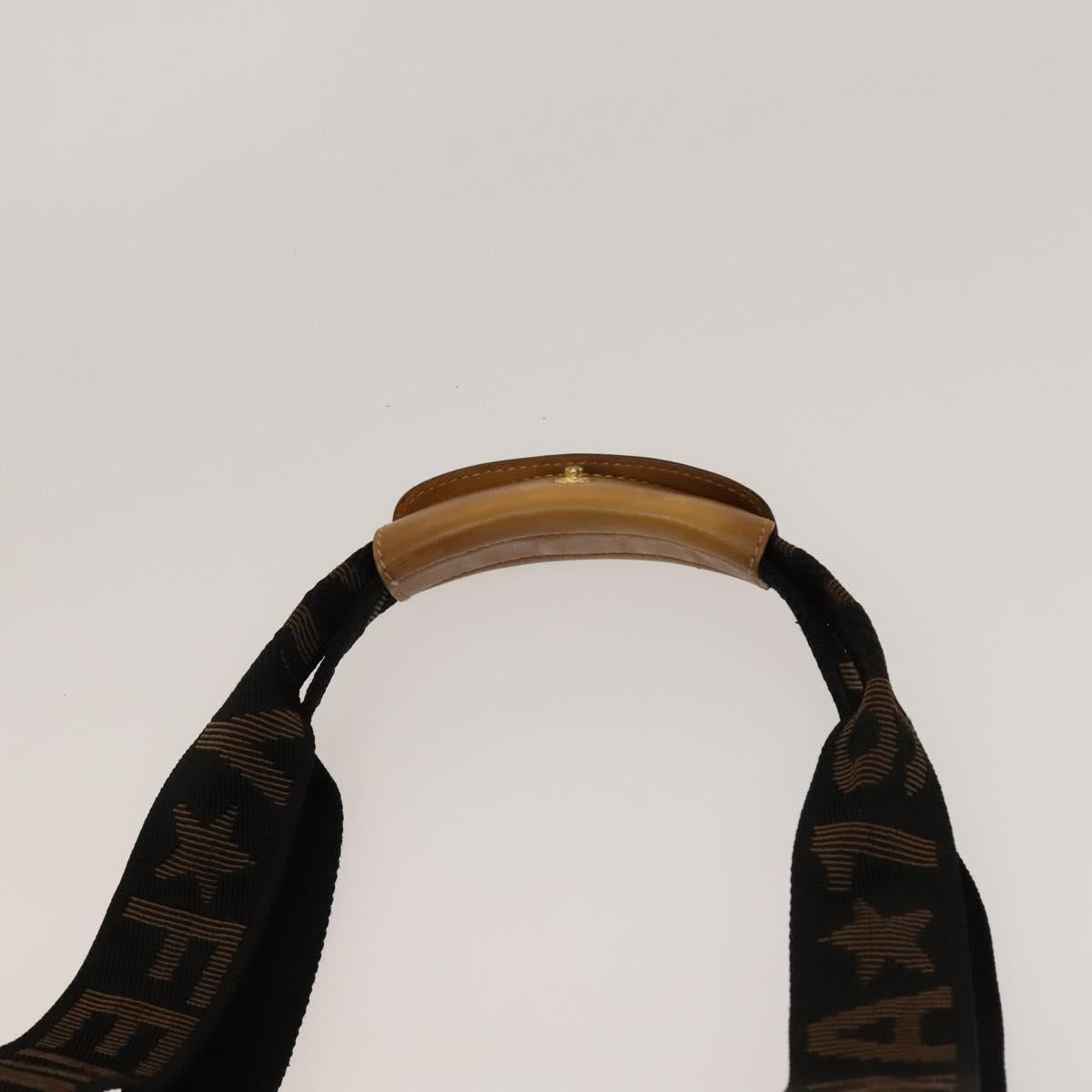 FENDI Pecan Bag PVC 3 Set Brown Black Auth bs26207